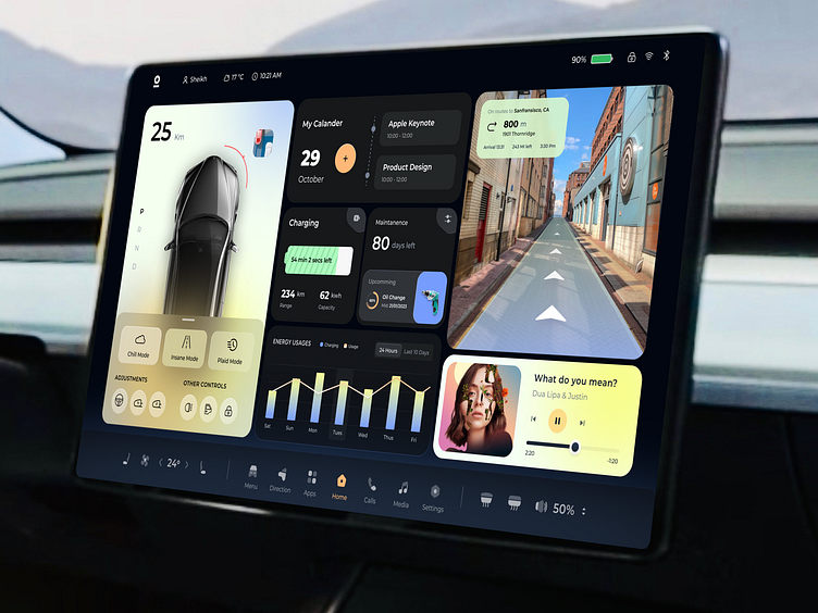 Smart Car HMI Dashboard Design Concept by Ofspace UX/UI on Dribbble