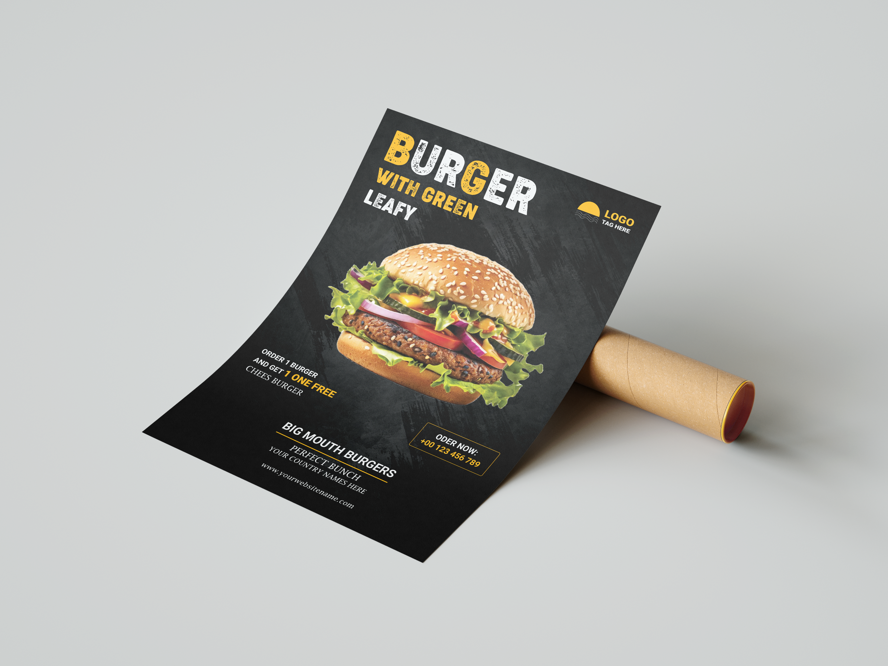 Appetizing burger menu flyer with fresh ingredients showcased advertisement appetizing black background burger delicious design fast food flyer food fresh gourmet graphic ingredients marketing menu mockup promotion restaurant sandwich typography