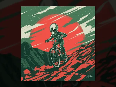 Brunch Bunch astronaut halftone helena illustration planet space