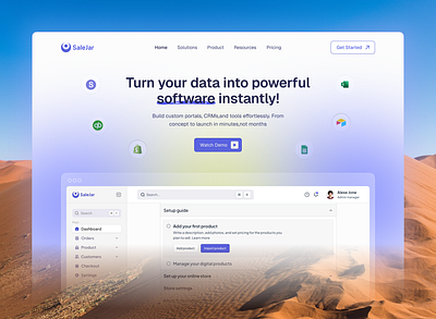 SaaS Hero UI b2b header section hero section hero ui saas saas landing page saas ui design