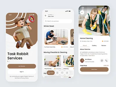 Home Service Booking App calm interface chores clean living daily helpers deepclean easy booking furniture assembly handyman home service home utility homefix housekeeping app local services maid service maintenance mobile mobile app service app