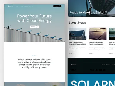 Solarna - Solar Energy Landing page clean dashboard design eco friendly electricity enviromental graphic design green energy landing page minimal renewable saas solar solar energy solar energy landing page solar system sustainable ui ux website