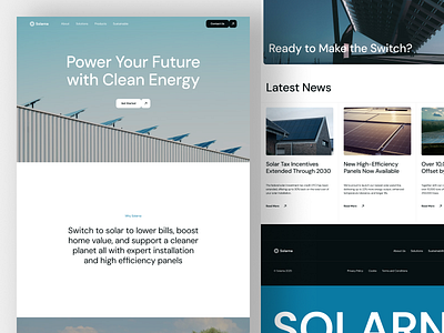Solarna - Solar Energy Landing page clean dashboard design eco friendly electricity enviromental graphic design green energy landing page minimal renewable saas solar solar energy solar energy landing page solar system sustainable ui ux website