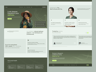 Health & Wellness Landing Page Design clean web design design framer green ui health health tech healthcare landing page medical modern website saas ui uiux web design webflow website website design wellness platform wellness website wingly agency