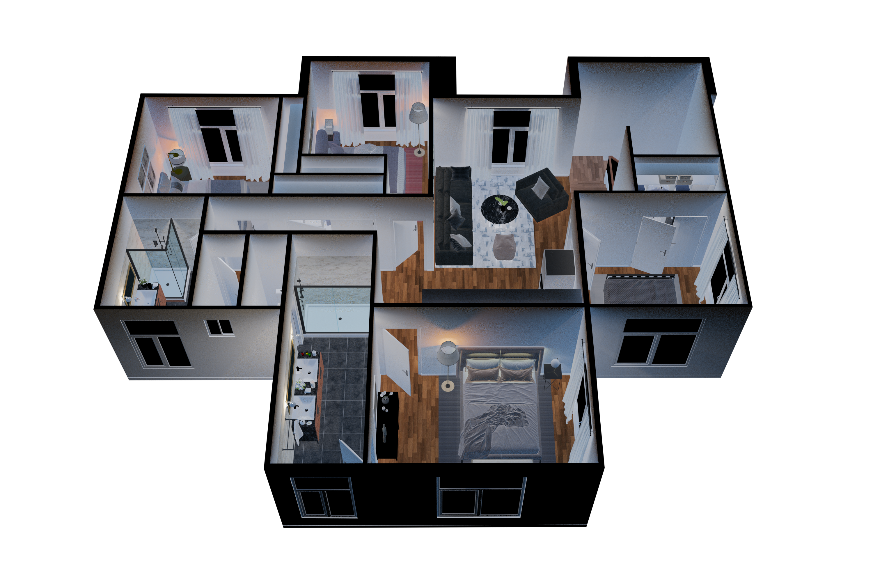 Example of Modern 3D Floor Plan Visualization