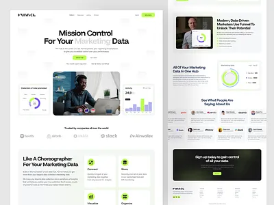 Funnel - AI Marketing Platform Landing Page ai landing page ai marketing ai platform ai saas analytics platform data platform landing page product landing page saas marketing website saas landing page saas website startup website tech landing page web design website design