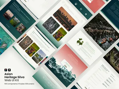 Asian Heritage Silva | Ultimate Figma UI Kit (1000+ Components) atomic design charity website clean ui component library cultural heritage design system editorial design environmental figma figma resource landing page modern web ngo non profit responsive ui design ui kit user interface web design website template