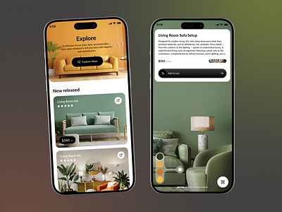 Furniture Mobile App app app design chair ecommerce furniture mobile mobile app mobile app design modern shoping ux ui
