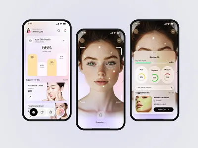 Skincare App design app design beauty app cosmetics ios mobile mobile app mobile app design product design skincare app skincare mobile app ui