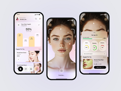 Skincare App design app design beauty app cosmetics ios mobile mobile app mobile app design product design skincare app skincare mobile app ui