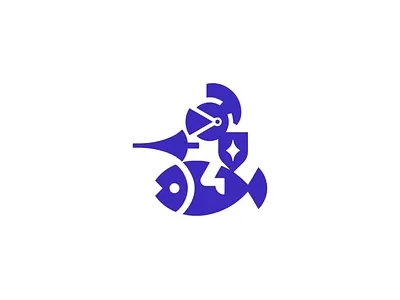 Knight Fish Logo design for sale branding design fish graphic design icon iconic illustration knight logo logo design logo designer logodesign logomark minimalist logo symbol