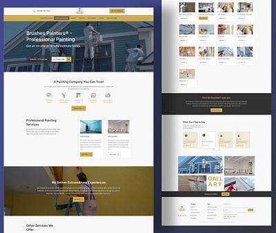 Painting Company Website landing Page app commercial commercial painting contractor decor decoration delivery design home home painting painting ui ux website website redesign