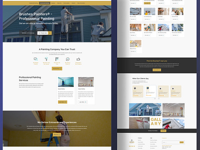 Painting Company Website landing Page app commercial commercial painting contractor decor decoration delivery design home home painting painting ui ux website website redesign