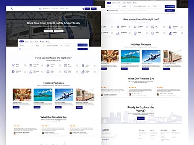 IRCTC Landing Page – Modern UX/UI Redesign booking website creative design figma design figma website design irctc landing page modern ui redesign redesign website responsive design train booking travel website ui ui design uiux user experience ux design uxui web design website inspiration