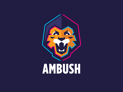 Ambush Logo animal blue chromatic hack logo logomark neon pink sport team teeth tiger vaporwave