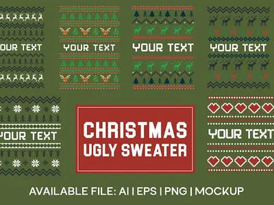 Ugly Christmas Sweater Template Design pattern ugly ugly christmas sweater pattern vector