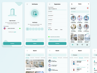 Smart Health Tower: The Integrated Hospital & Clinic App UI/UX appdesign clinic design doctorbooking healthcare hospital laboratory medical mobileapp onboarding pharmacy ui uiux ux