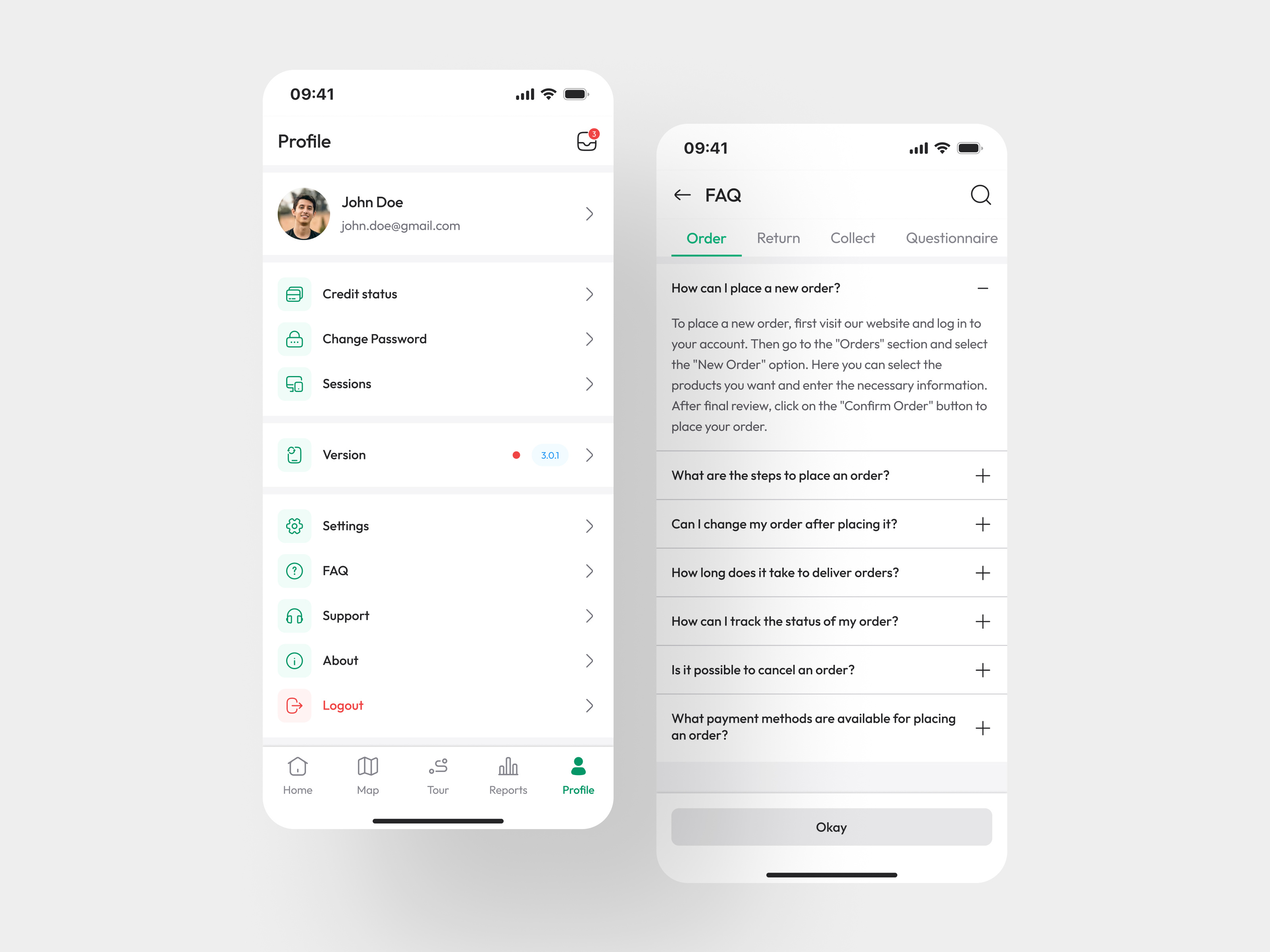 Profile & FAQ Page faq frequentlyaskedquestions profile ui uidesign uiux