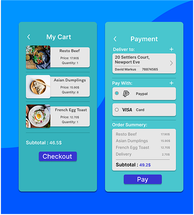 Food ordering app checkout form design app checkout creditcard dailyui design figma food graphic design ui ux