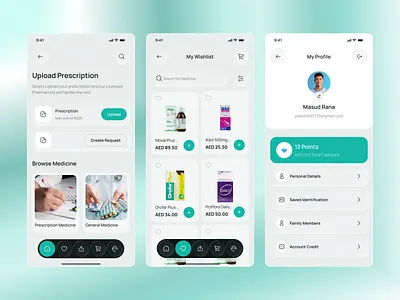 Online Medicine Delivery App android healthcare app ios medical app medical care medicine app medicine delivery mobile app online order app online pharmacy patient app pharmacy app prescription upload product design profile screen supplements app template uiux wishlist screen