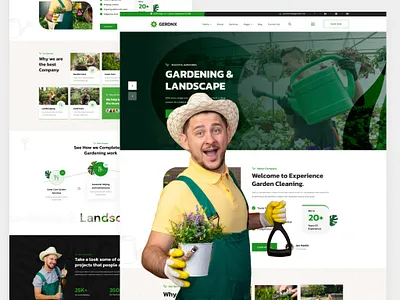 Gardening & Landscaping UI Design agency branding business clean creative design gardening illustration landing page landscaping marketing ui website