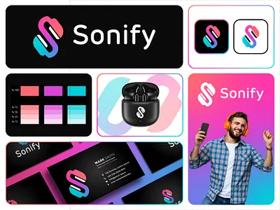 Sonify Headphone Brand Logo app logo audio equipment logo audio identity audio tech bass logo earbuds logo earphone logo headphone brand headset logo modern audio logo music device logo music identity music logo premium sound smart audio brand sound logo sound wave logo studio headphones tech audio brand wireless brand