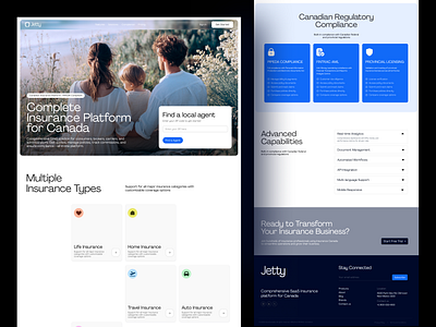 Jetty — Insurance Website Design b2b saas design clean ui dashboard ui design system fintech ui insurance insurance website landing page minimal website modern landing page modern website redesign saas web design travel insurance uiux visual identity webapp design website design