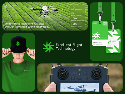 Excellent Flight Technology - Branding agricultural brand identity branding drone drone agriculture drone industry farmer garden graphic design logo logo brand planter visual identity