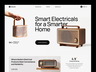 Elecom -Ecommerce website design ecommerce ecommerce design ecommerce website ecommerce website design electronicsstore header hero section homeappliances landing page minimalui seative shopping shopping cart ui ui ux user experience ux web design