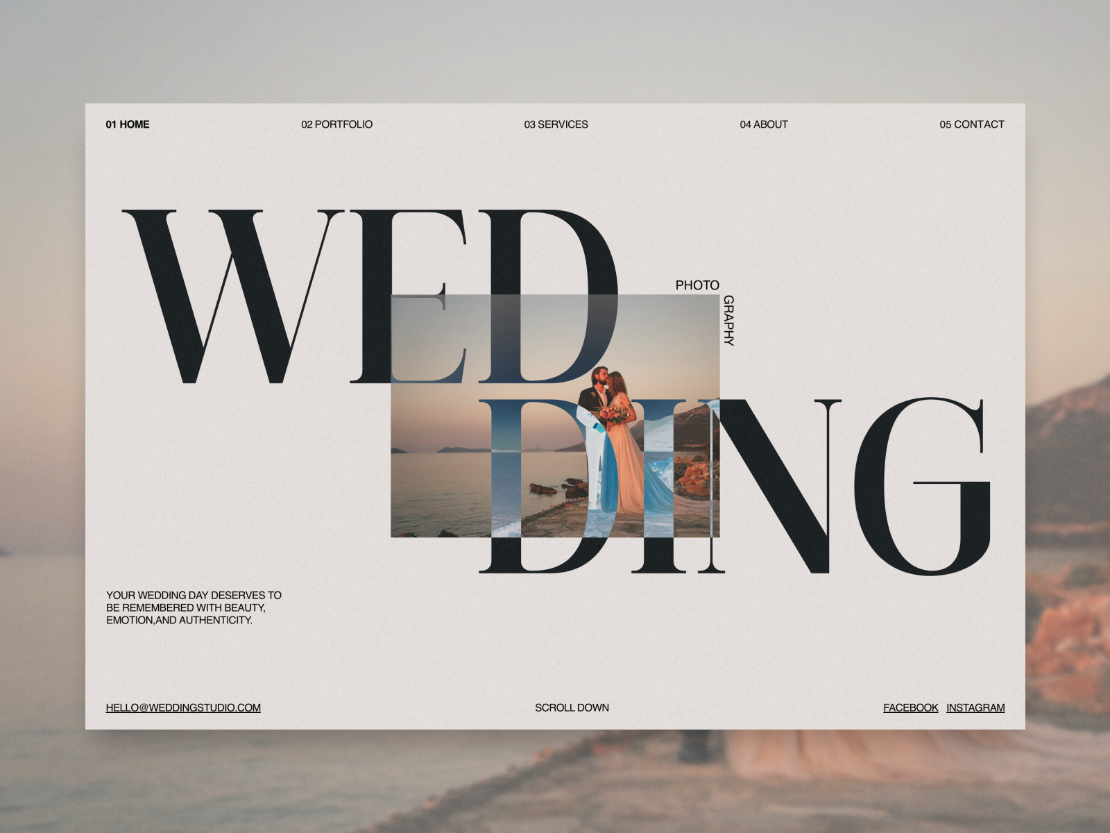Hero Section Interaction - Wedding Photography animation concept creative editorial framer gallery hero hero loader home page interaction layout minimal photography portfolio scroll scrolling transition typography web design wedding