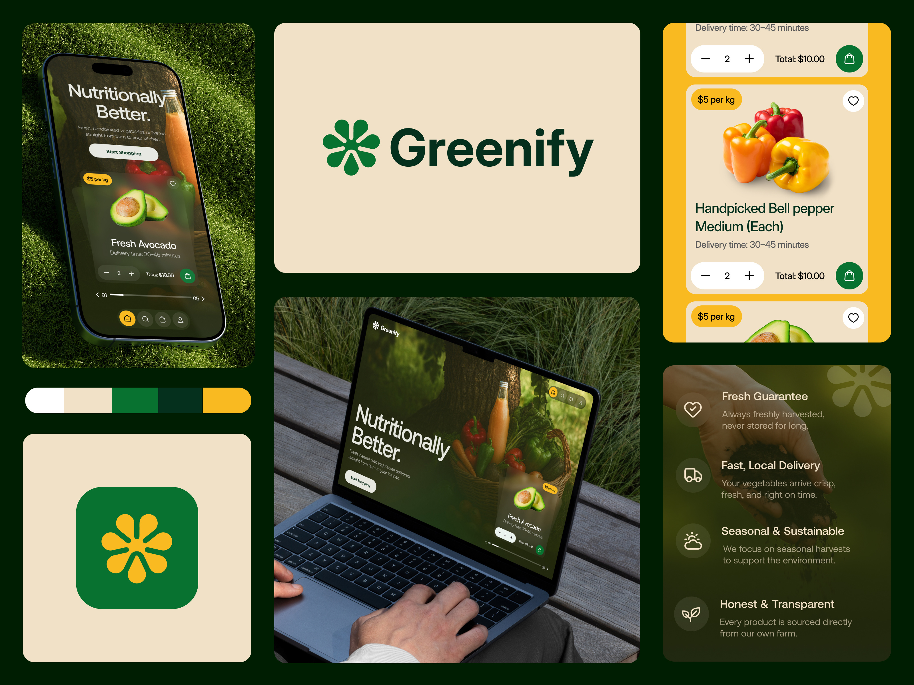Example of Fresh Produce Delivery App | Modern Grocery Shopping UI/UX