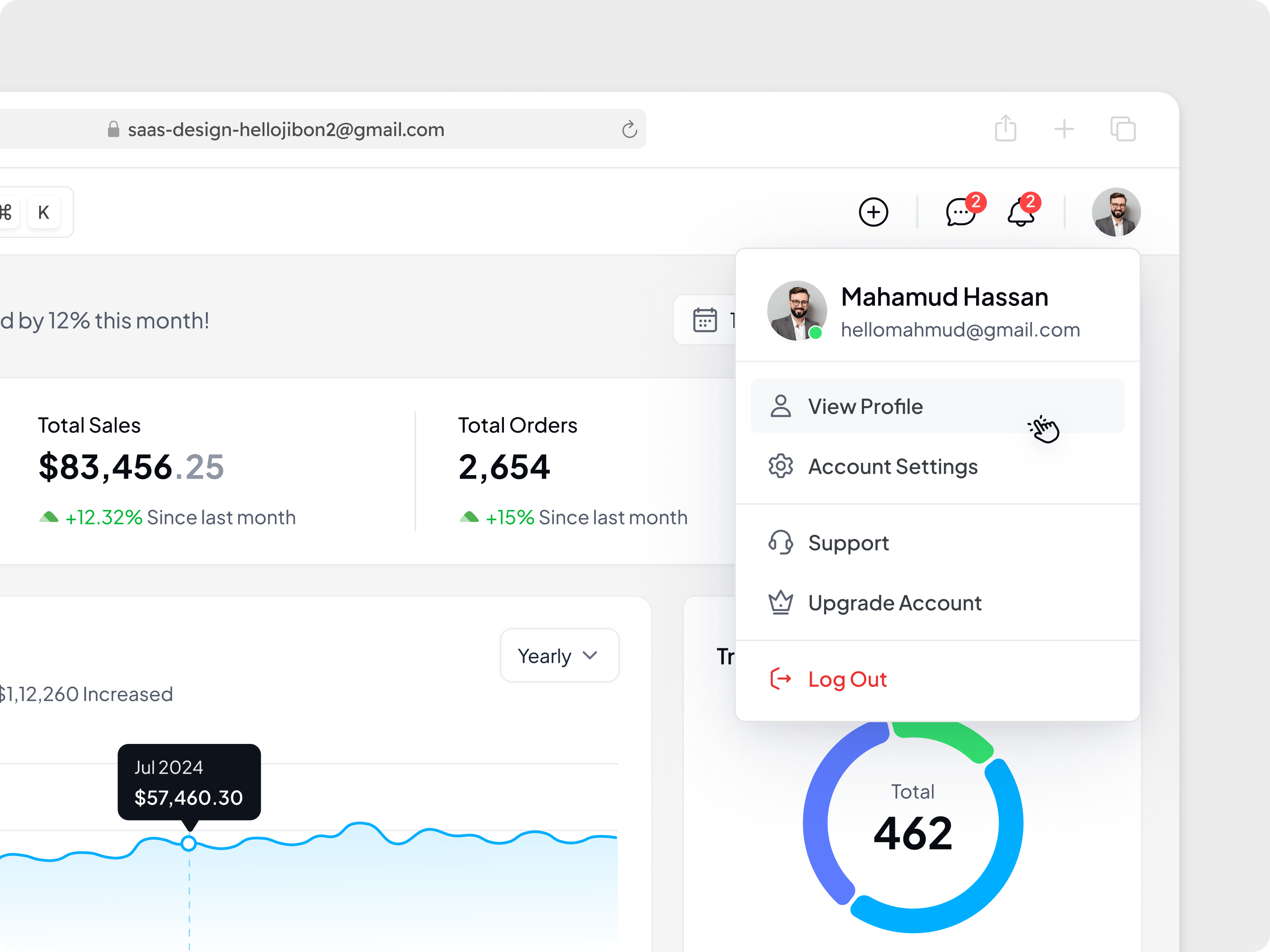 Profile Dropdown Menu – Clean UI Component by Mahamud Hassan Jibon on ...