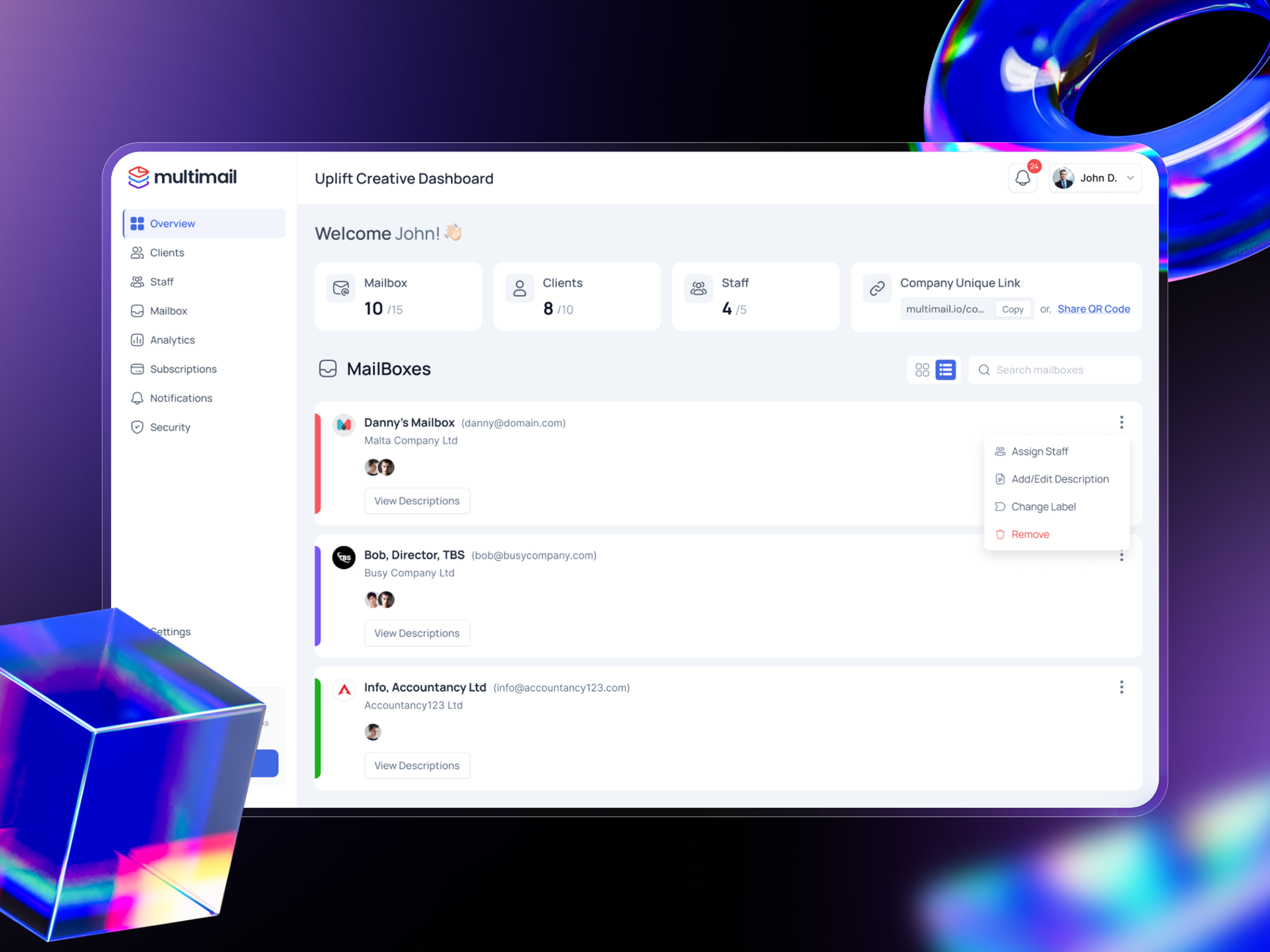 Team Inbox Control Panel | Clean & Scalable SaaS Dashboard admin panel clean ui collaboration tool dashboard ui email management figma design interface design mailbox management minimal ui modern ui productivity tool saas dashboard saas platform secure email shared inbox team inbox ui design uxui web app design workflow management