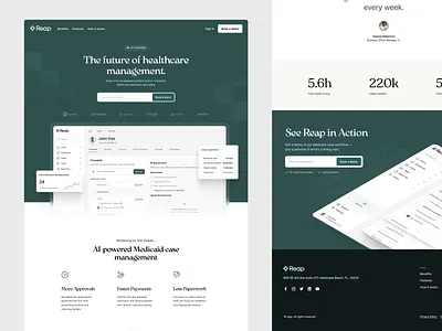 Reap landing homepage page website animation b2b clean finance fintech home page homepage landing landing page landingpage modern motion graphics saas saas website web webdesign website