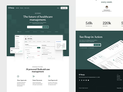 Reap landing homepage page website animation b2b clean finance fintech home page homepage landing landing page landingpage modern motion graphics saas saas website web webdesign website