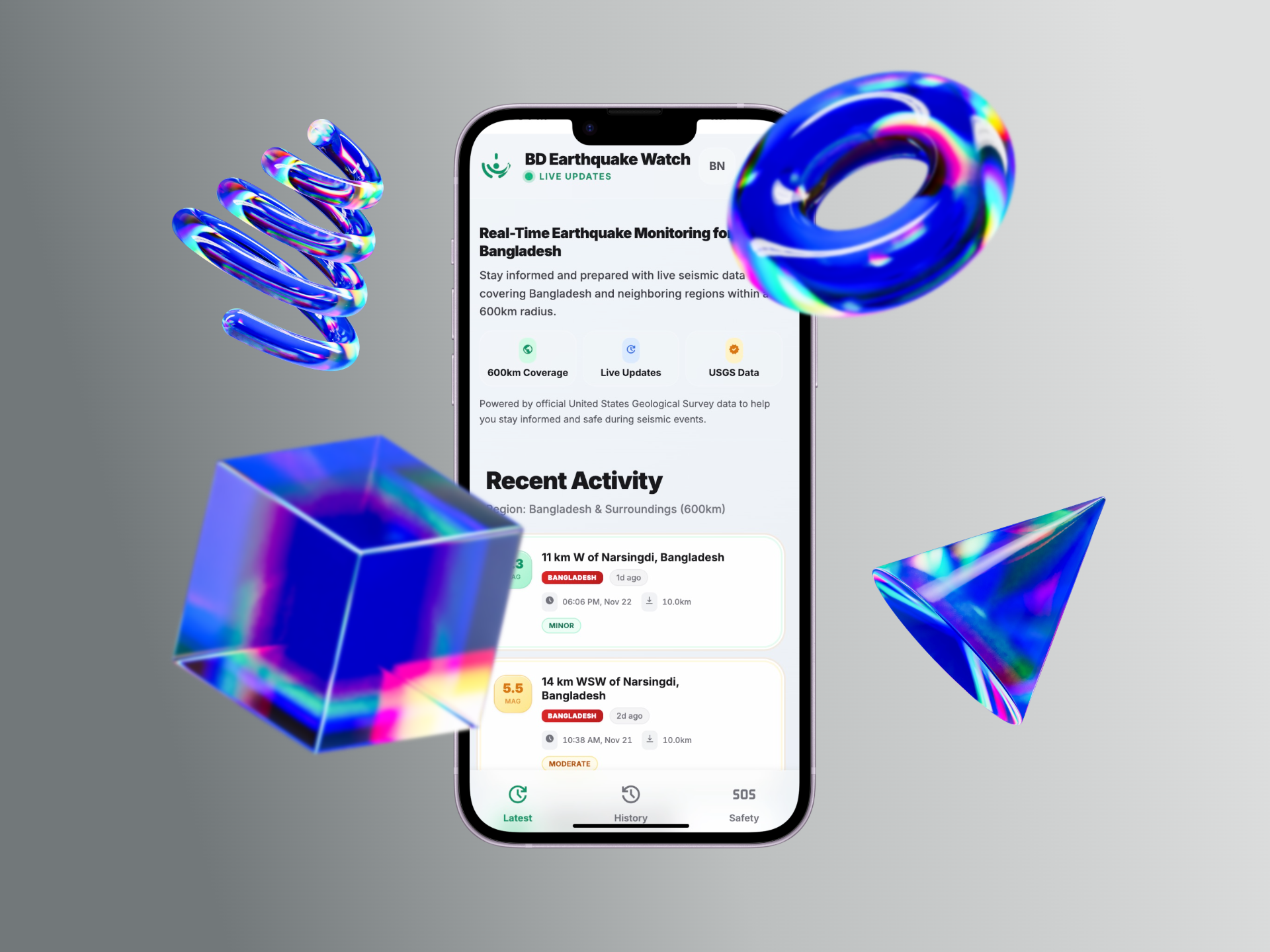 📡 BD Earthquake Watch — Real-Time Seismic Monitoring graphic design logo ui