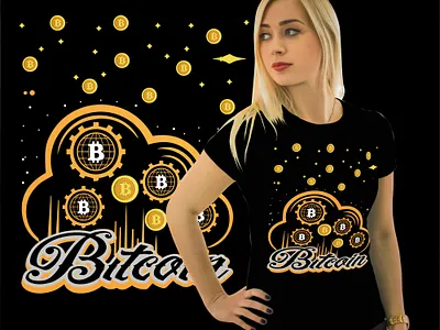 Bitcoin T-shirt Design animation crypto t shirt design graphic design illustration motion graphics student t shirt design t shirt graphic typography