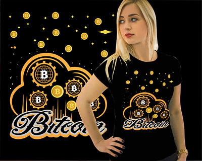 Bitcoin T-shirt Design animation crypto t shirt design graphic design illustration motion graphics student t shirt design t shirt graphic typography