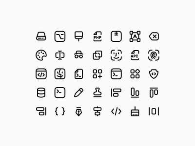 Outline Technology Icons - Lookscout Design System clean design icon set iconography icons lookscout outline technology ui user interface ux vector