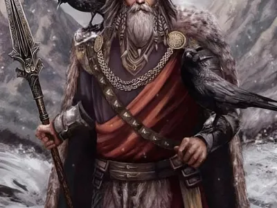 PAGAN ART WORK cover art work graphic design odin the almighty father pagan poster