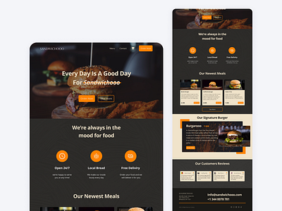 Sandwichooo: Restaurant Website design graphic design ui ux website