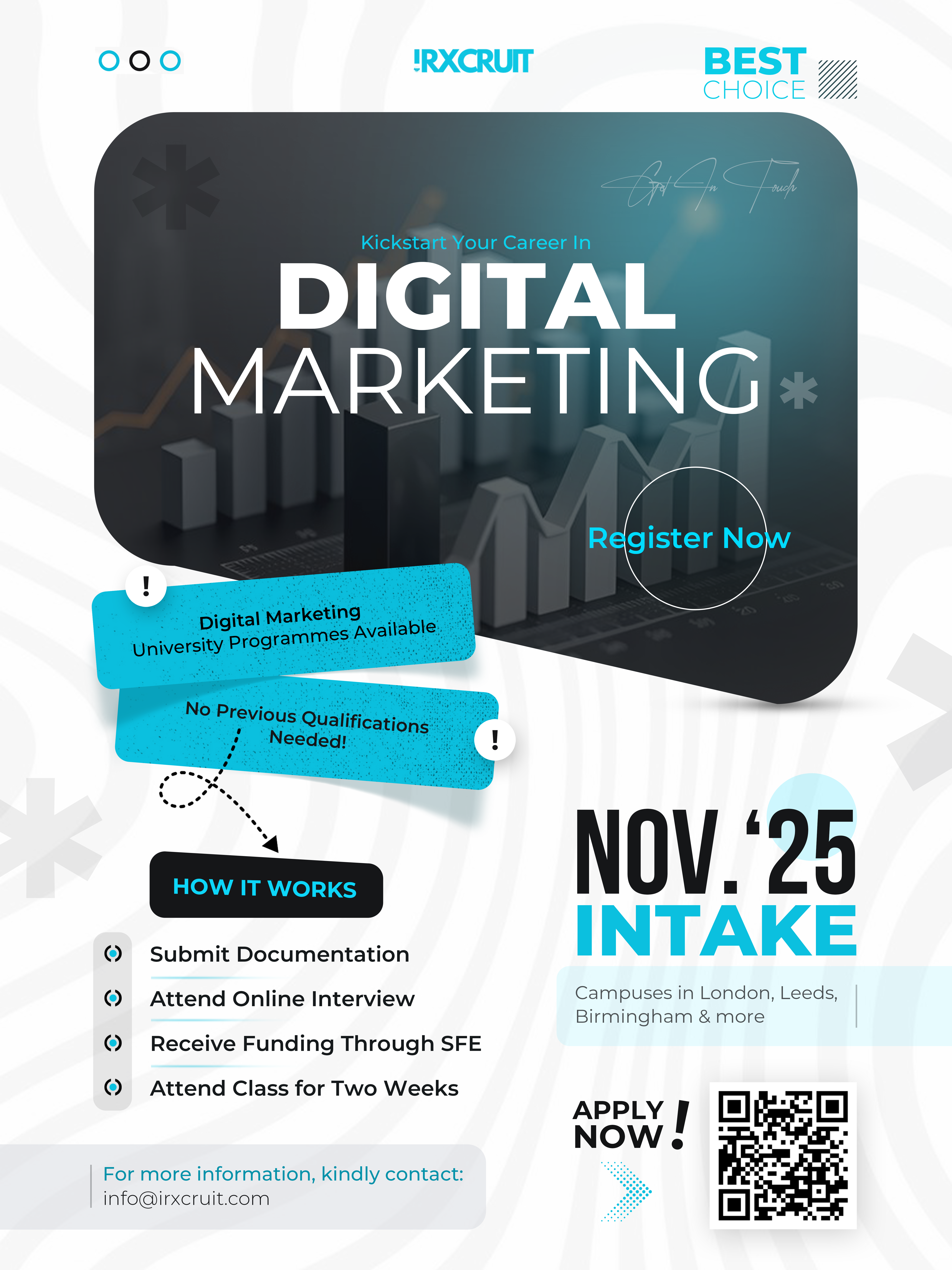 FLYER DESIGN (RXCRUIT) deisgn digital marketing figma flyer flyer design graphic design logo logo design marketing photo editing photoshop rxcruit social media ui university ux