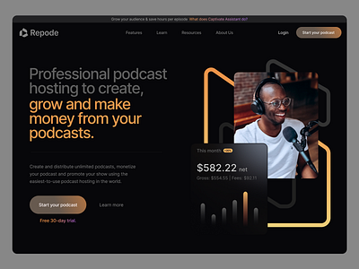 Repode - webdesign brand branding design digital hero illustration landing landingpage product ui visual web webdesign