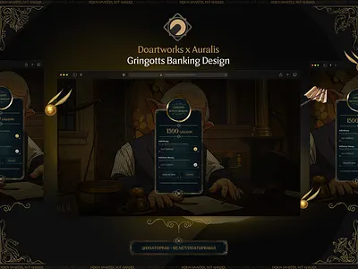 Auralis HogwartsRP Gringotts Banking UI I Gta V banking branding character creation design doartworks doatoprak figma fivem fivem banking gmod grand theft auto graphic design gta harry potter hogwarts roleplay hogwarts rp illustration ui ui design uiux