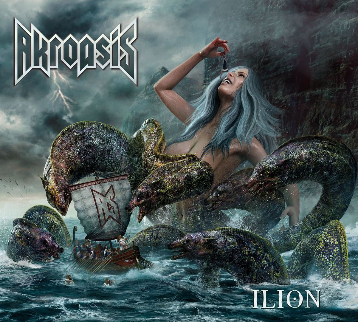 Akroasis - Ilion (full album art) album art album artwork charybdis creature epic greek metal mythology scylla sea