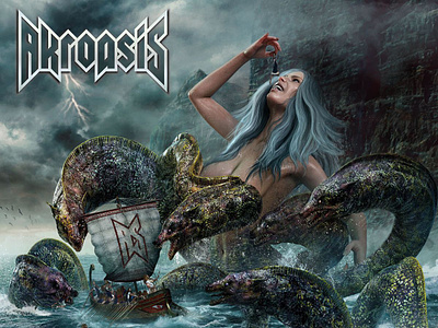 Akroasis - Ilion (full album art) album art album artwork charybdis creature epic greek metal mythology scylla sea