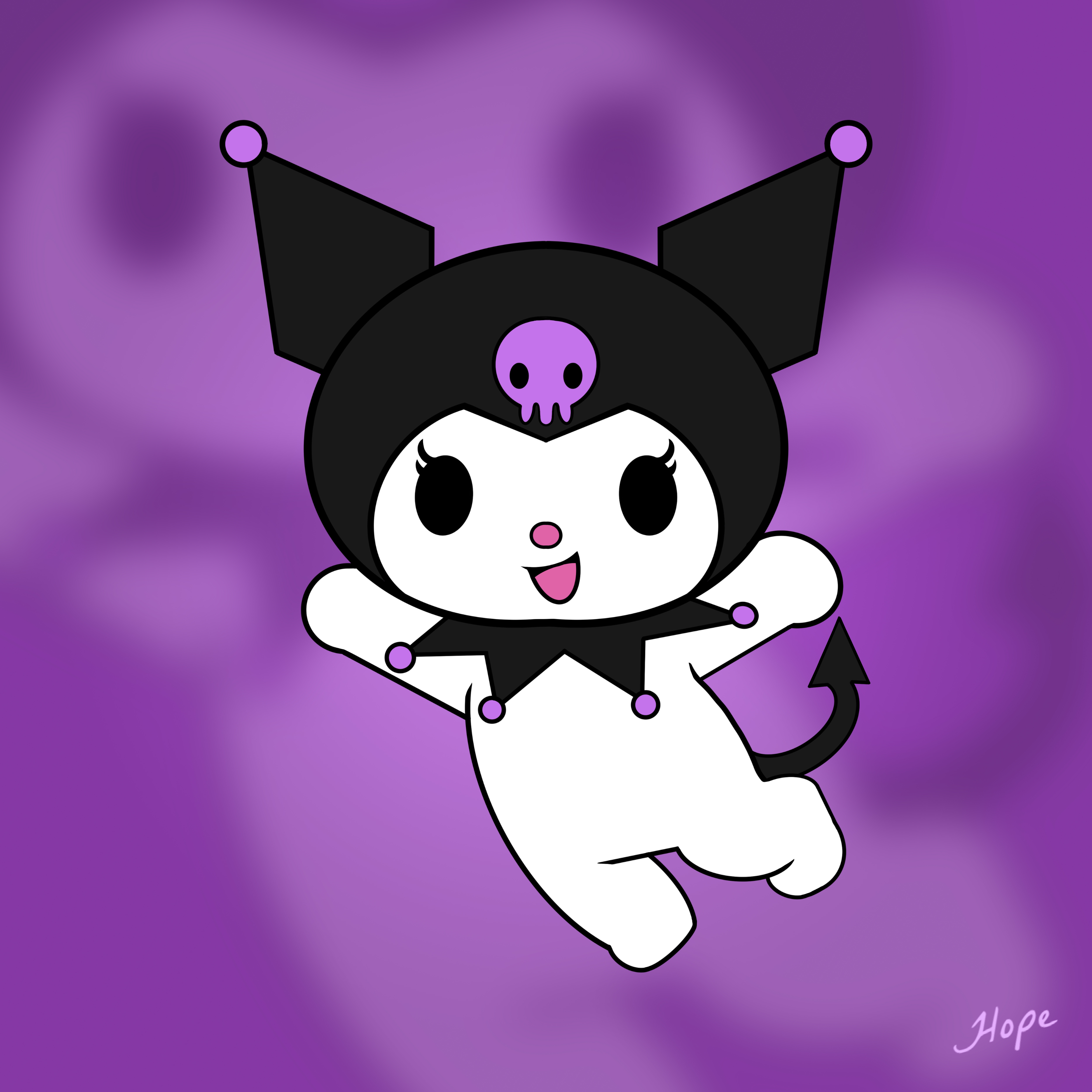 Purple Kuromi Character Design anime anime art anime artwork art artwork cartoon character character art character artwork character design character illustration design digital art graphic design illustration kuromi kuromi art