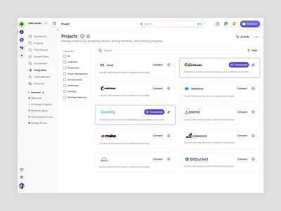 Project Management Dashboard Design | Workflow Platform admin panel ui dashboard design integration dashboard ui management dashboard modern dashboard orbix studio product design productivity app user interface project management project management dashboard saas web application interface web design website design