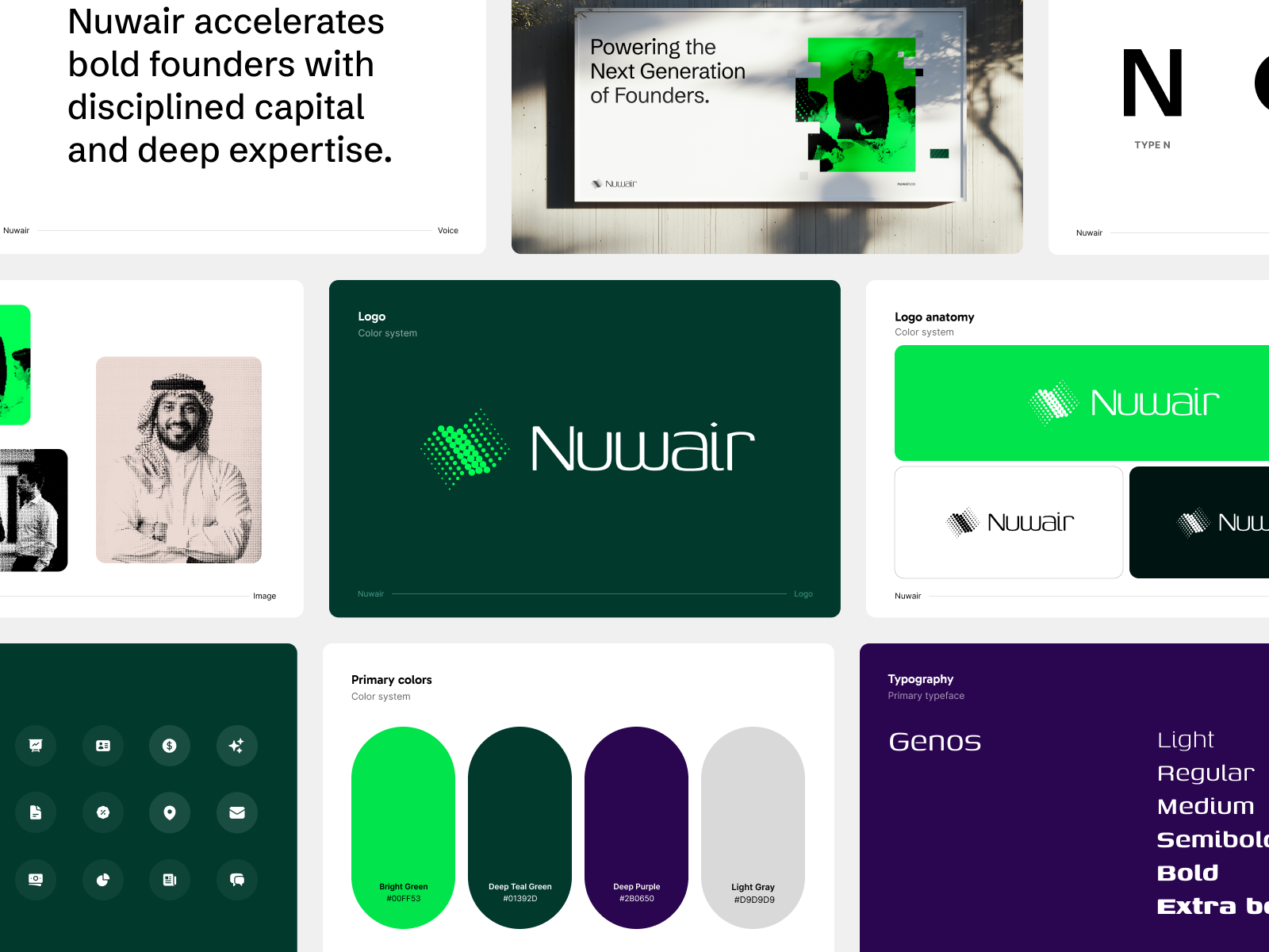 Brandbook - Nuwair animation brand identity branding design dubai founders graphic design illustration inspiration investors logo media mobile print tech typography uae vector venture capital website