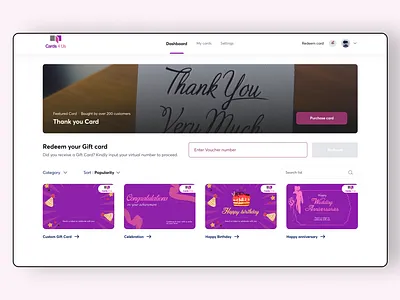 Card4Us: Digital Gift Card Platform | Web App Design gift graphic design ui ui design web web app